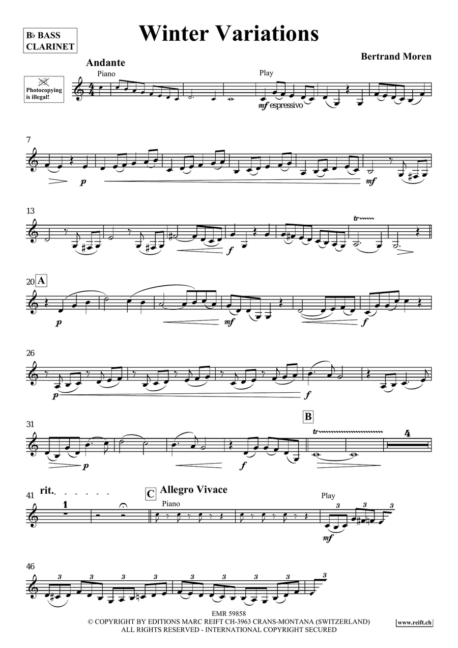 Winter Variations Winter Variations Bass Clarinet scores gallery preview page 4