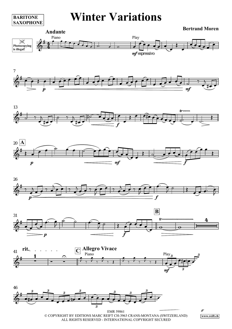 Winter Variations Winter Variations Baritone Saxophone scores gallery preview page 4