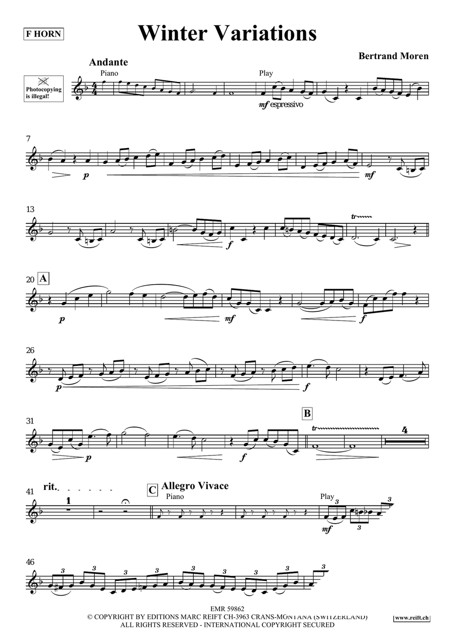 Winter Variations Winter Variations Horn scores gallery preview page 4
