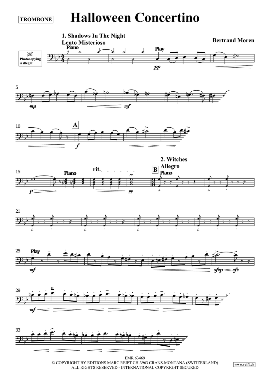 Halloween Concertino by Bertrand Moren Piano Accompaniment - Sheet Music page 4