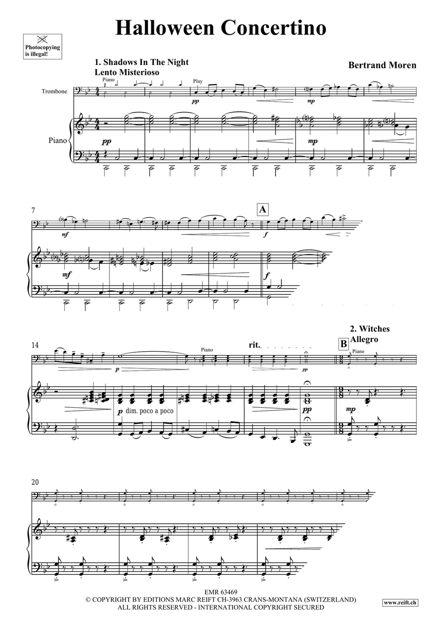 Halloween Concertino by Bertrand Moren Piano Accompaniment - Sheet Music page 5