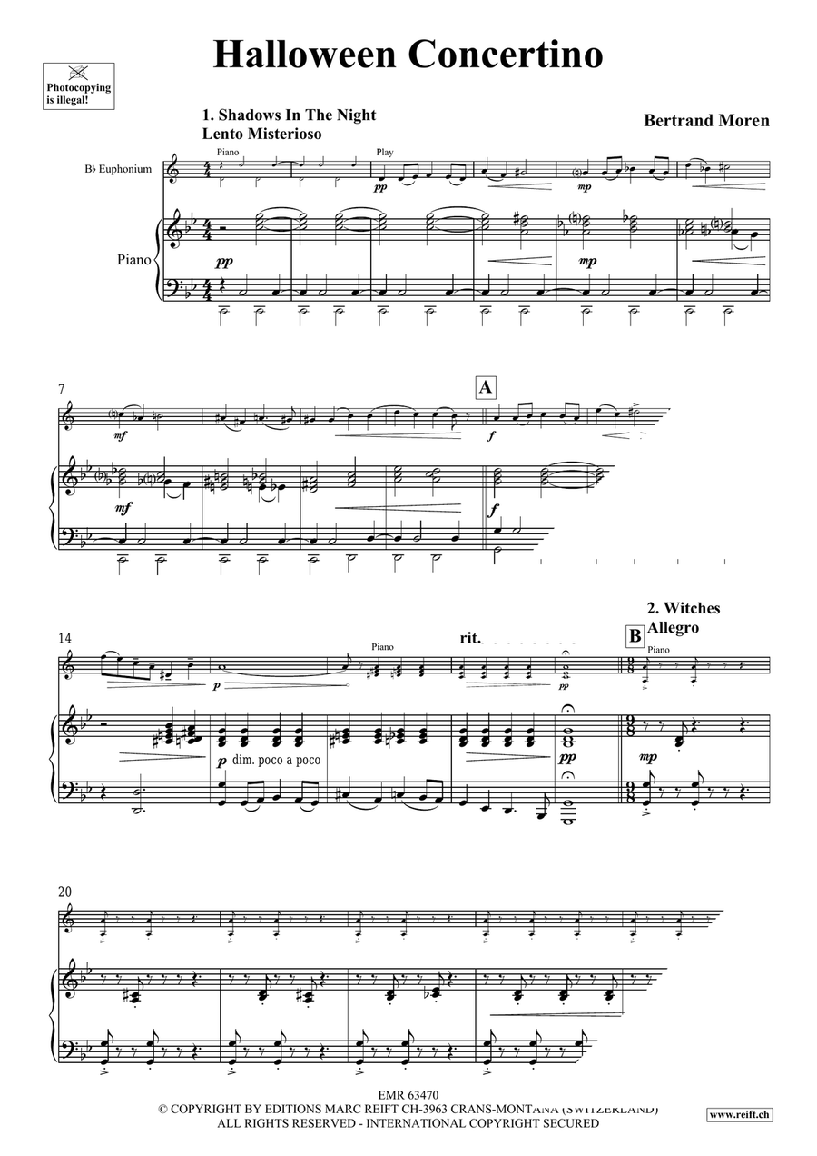 Halloween Concertino by Bertrand Moren Euphonium - Sheet Music page 5