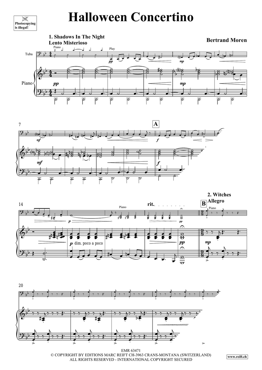 Halloween Concertino by Bertrand Moren Tuba - Sheet Music page 5