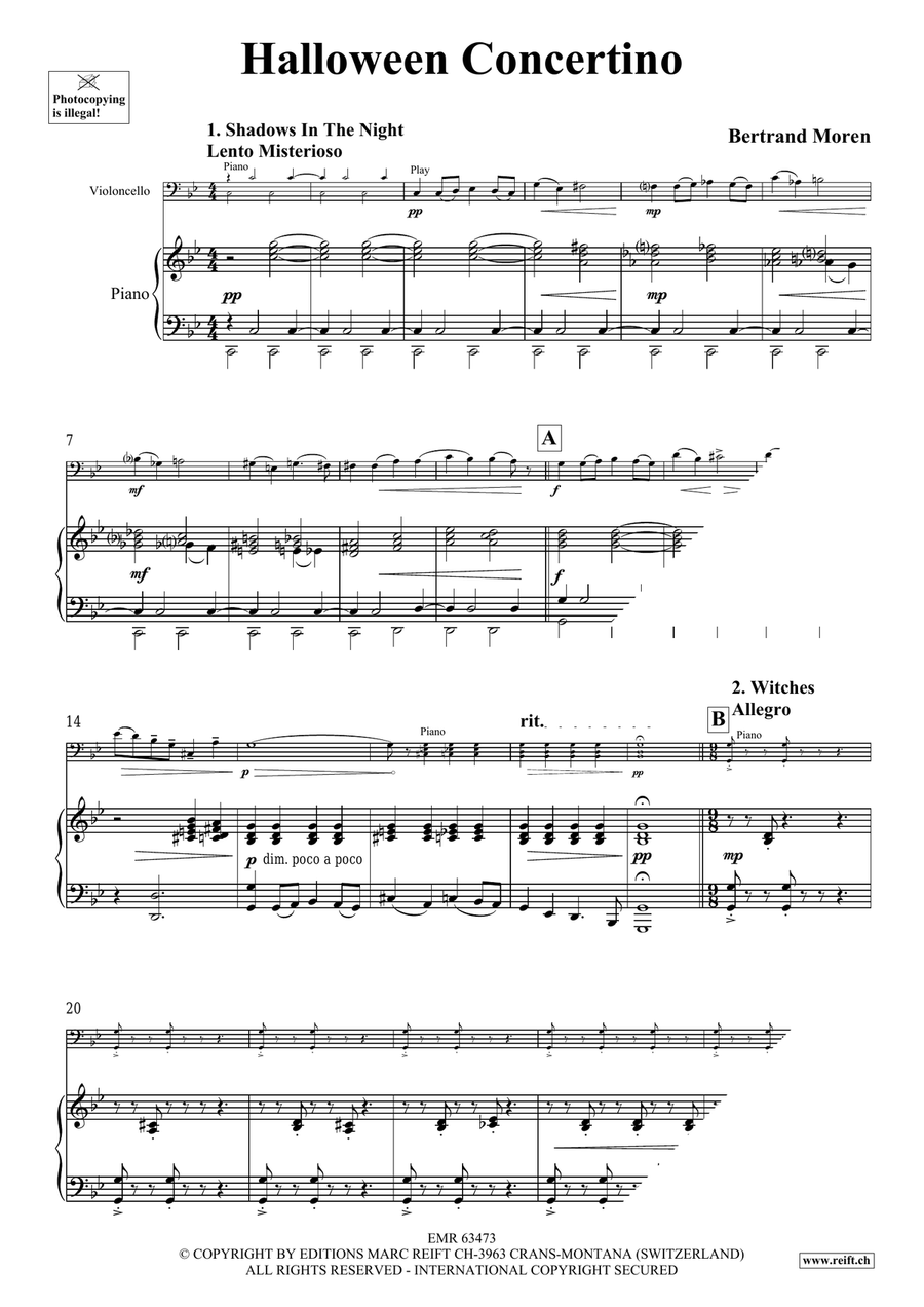 Halloween Concertino by Bertrand Moren Piano Accompaniment - Sheet Music page 5