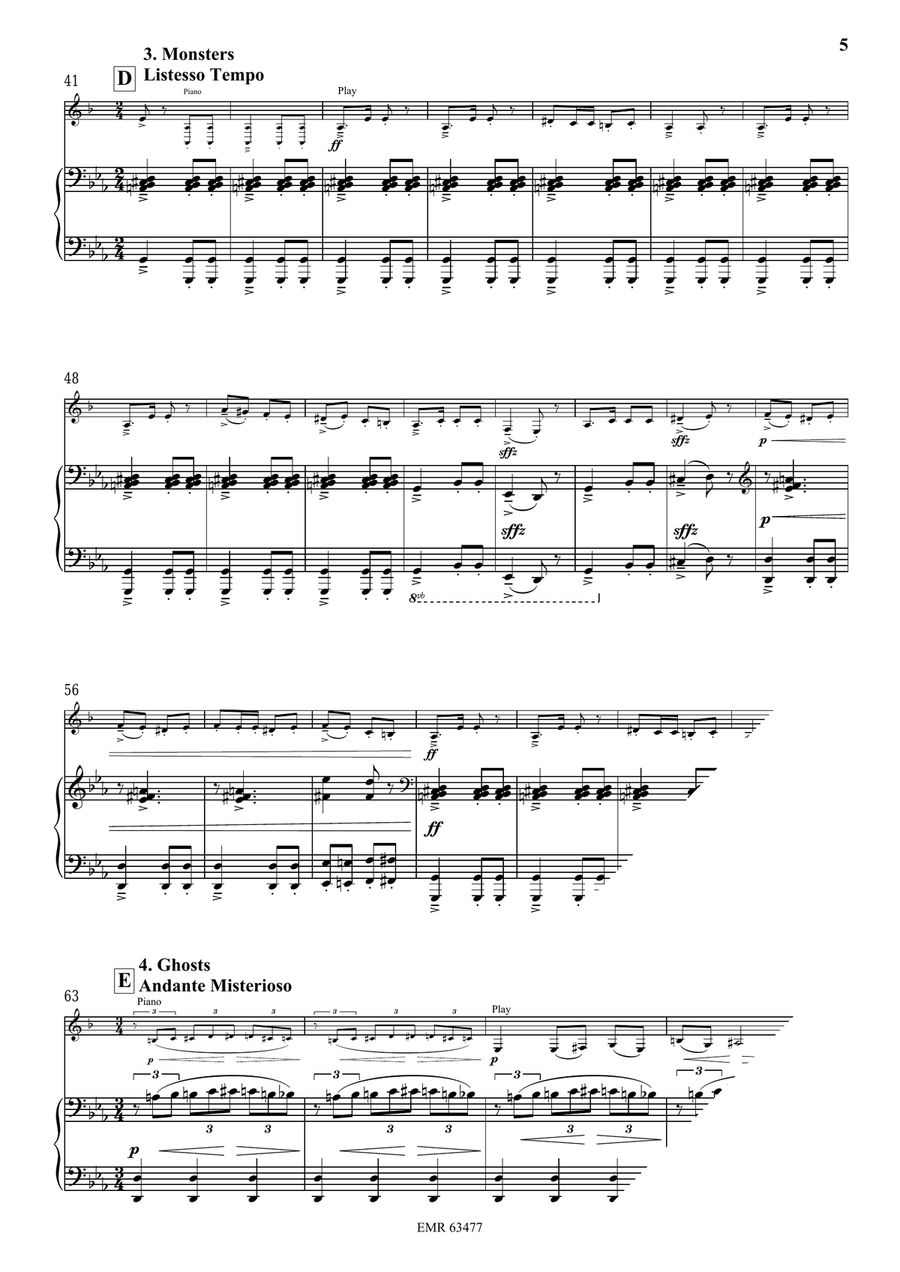 Halloween Concertino by Bertrand Moren Bass Clarinet - Sheet Music page 6