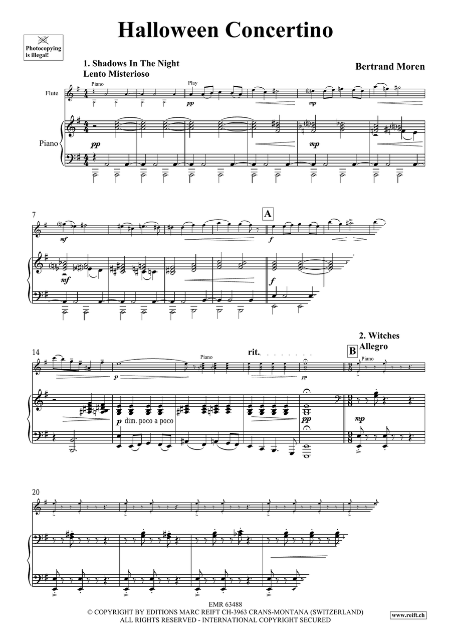 Halloween Concertino by Bertrand Moren Flute Solo - Sheet Music page 5