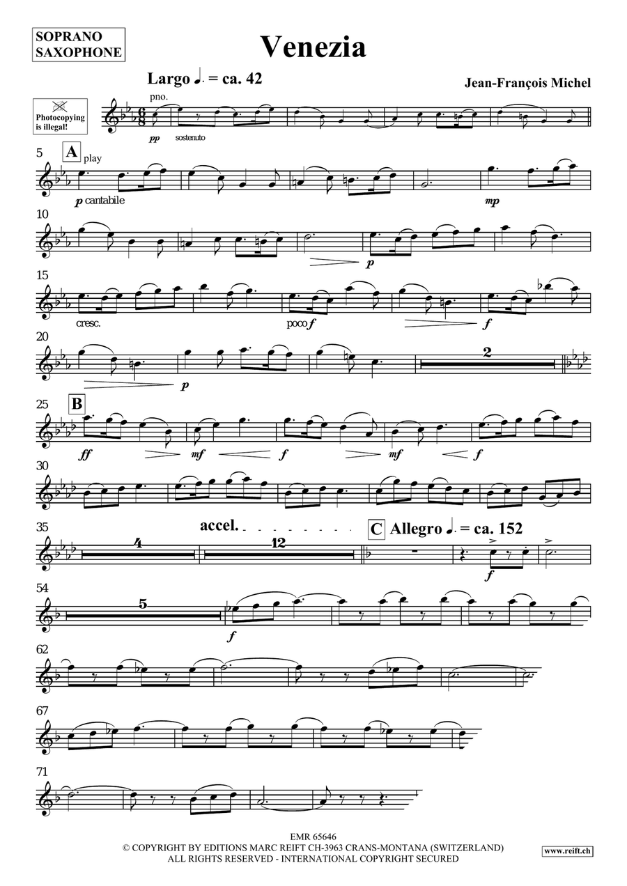 Venezia Soprano Saxophone scores gallery preview page 4