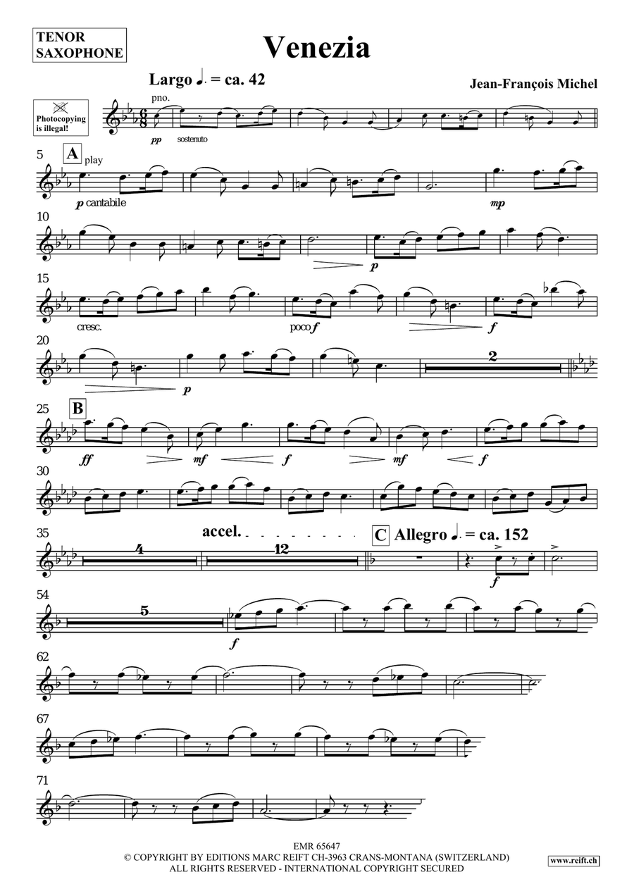 Venezia Tenor Saxophone scores gallery preview page 4