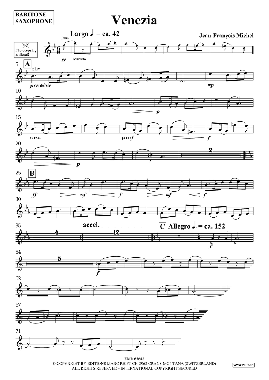 Venezia Venezia Baritone Saxophone scores gallery preview page 4