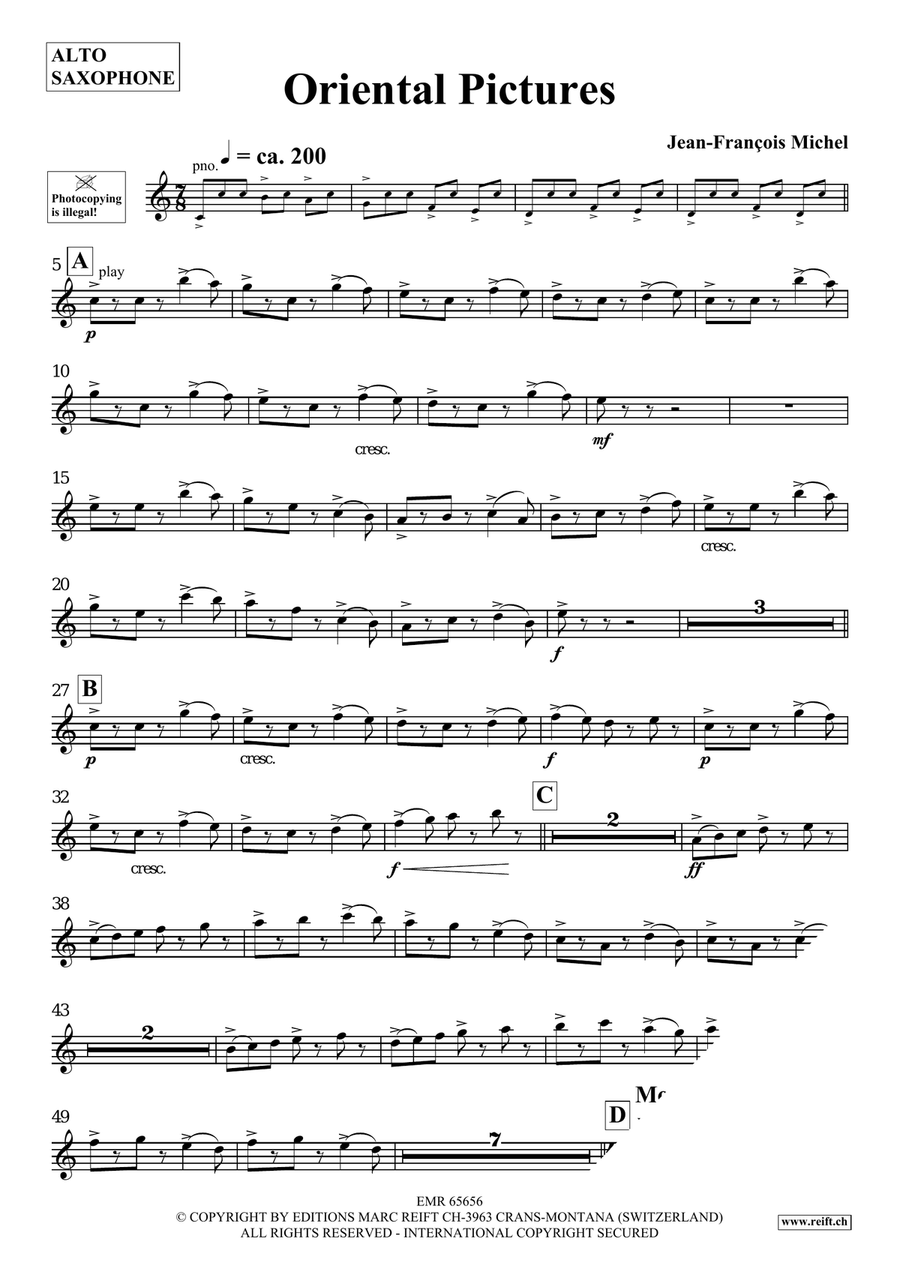 Oriental Pictures Oriental Pictures Alto Saxophone scores gallery preview page 4