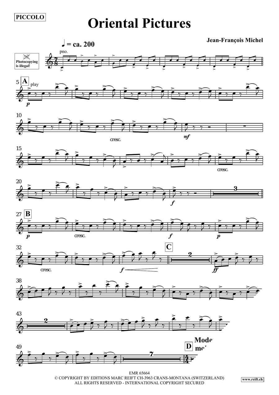 Oriental Pictures by Jean-Francois Michel Piccolo - Sheet Music page 4