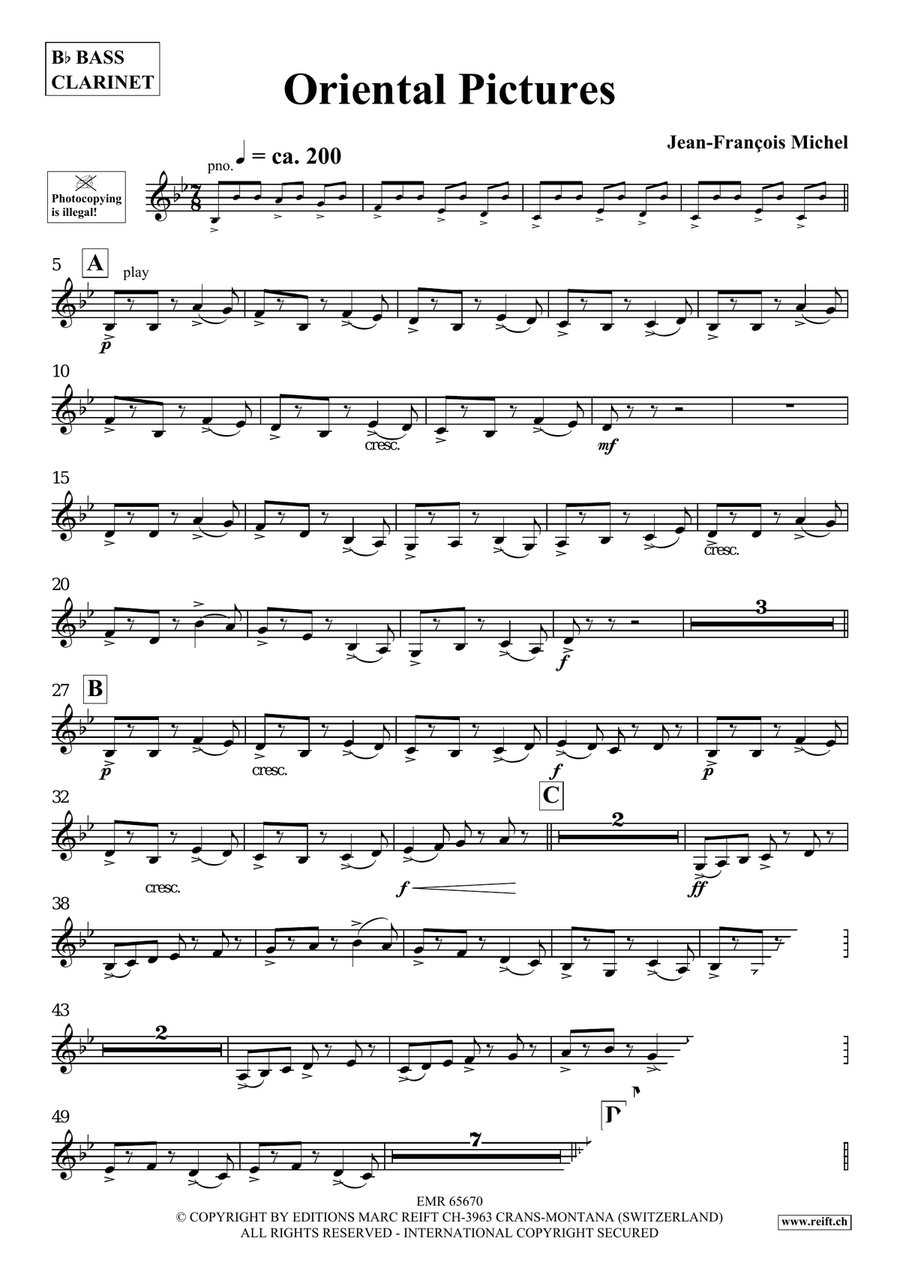 Oriental Pictures Oriental Pictures Bass Clarinet scores gallery preview page 4