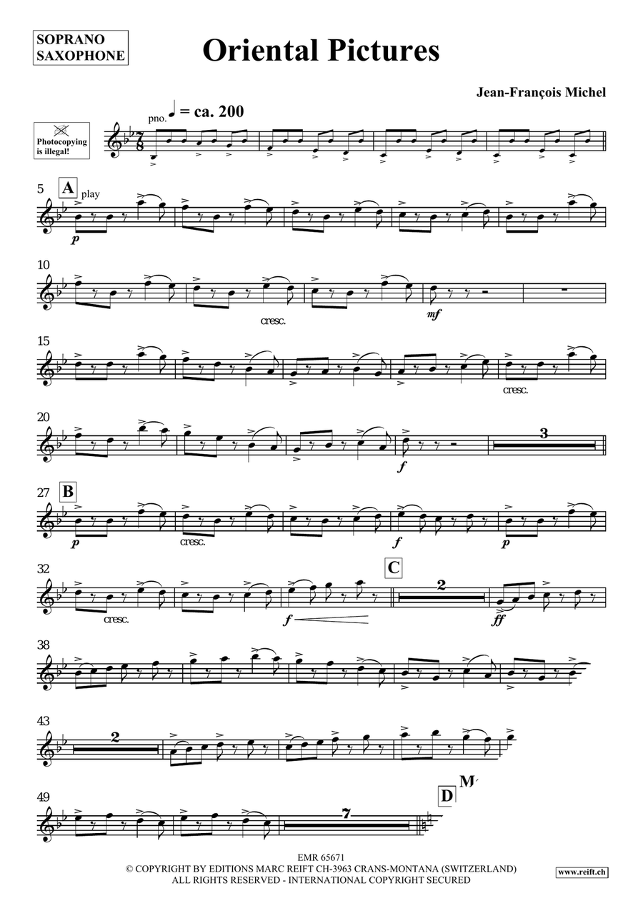 Oriental Pictures Oriental Pictures Soprano Saxophone scores gallery preview page 4