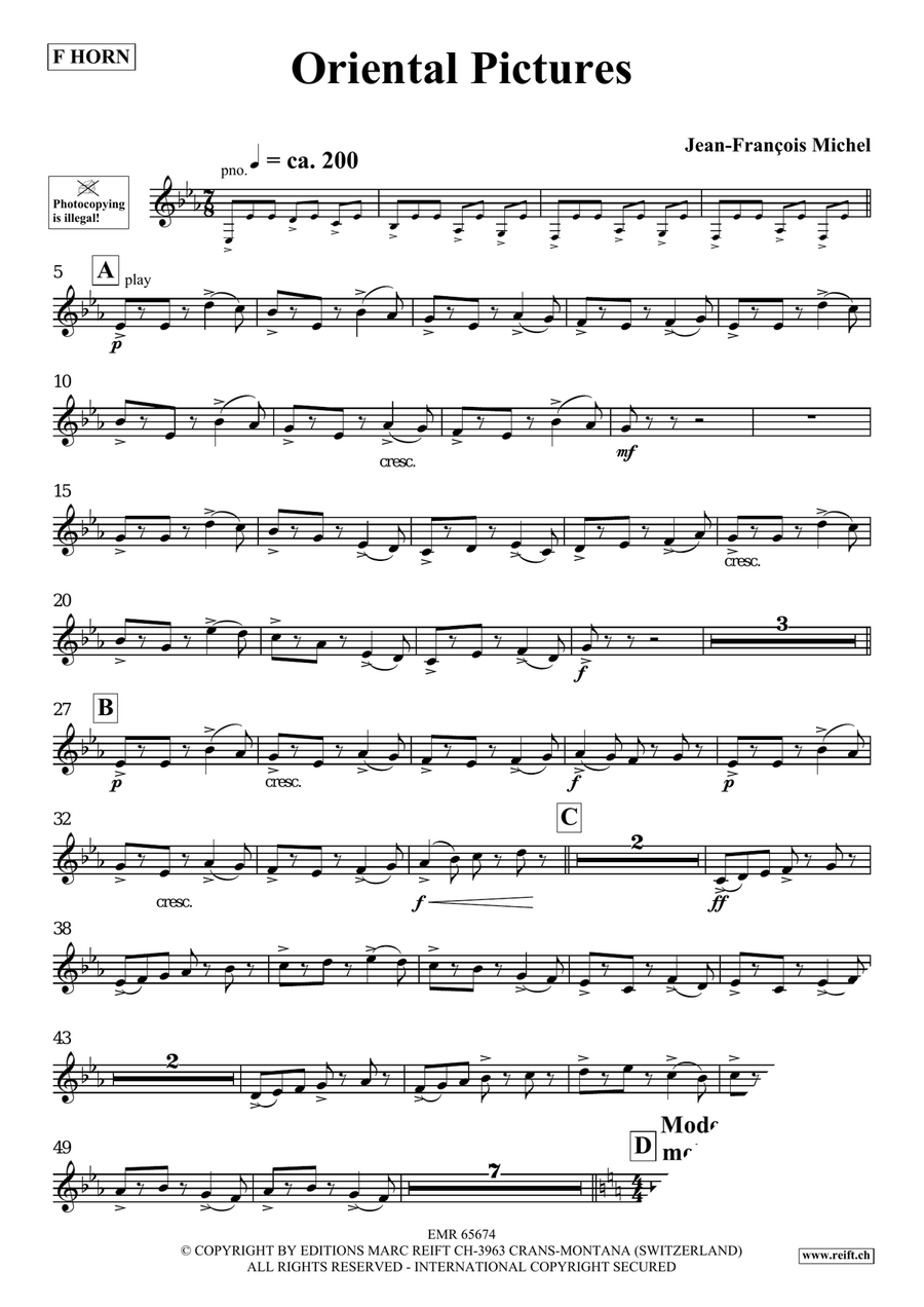 Oriental Pictures by Jean-Francois Michel Horn - Sheet Music page 4