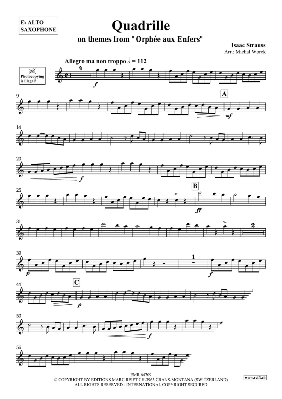 Quadrille Quadrille Alto Saxophone scores gallery preview page 3