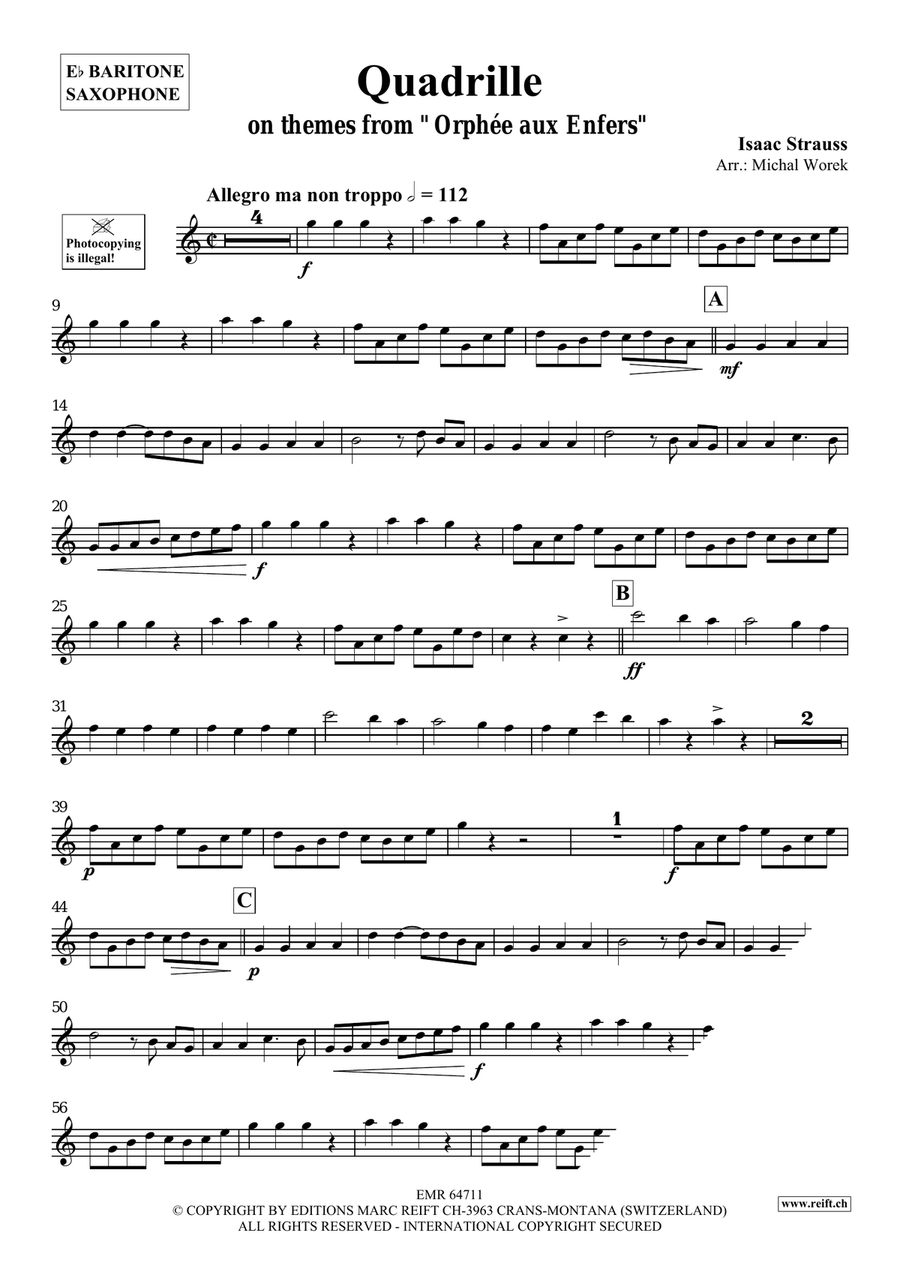 Quadrille Quadrille Baritone Saxophone scores gallery preview page 3