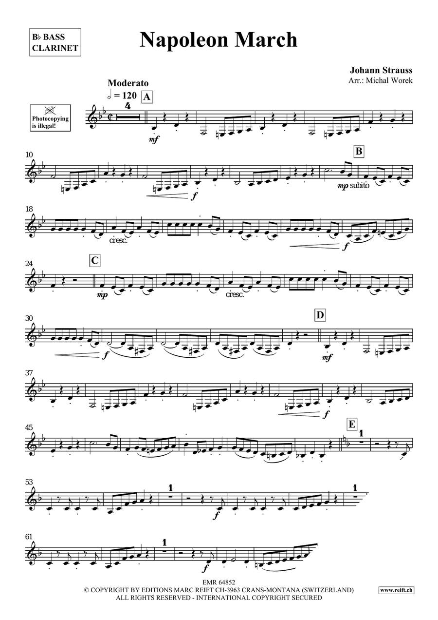 Napoleon March Napoleon March Bass Clarinet scores gallery preview page 3