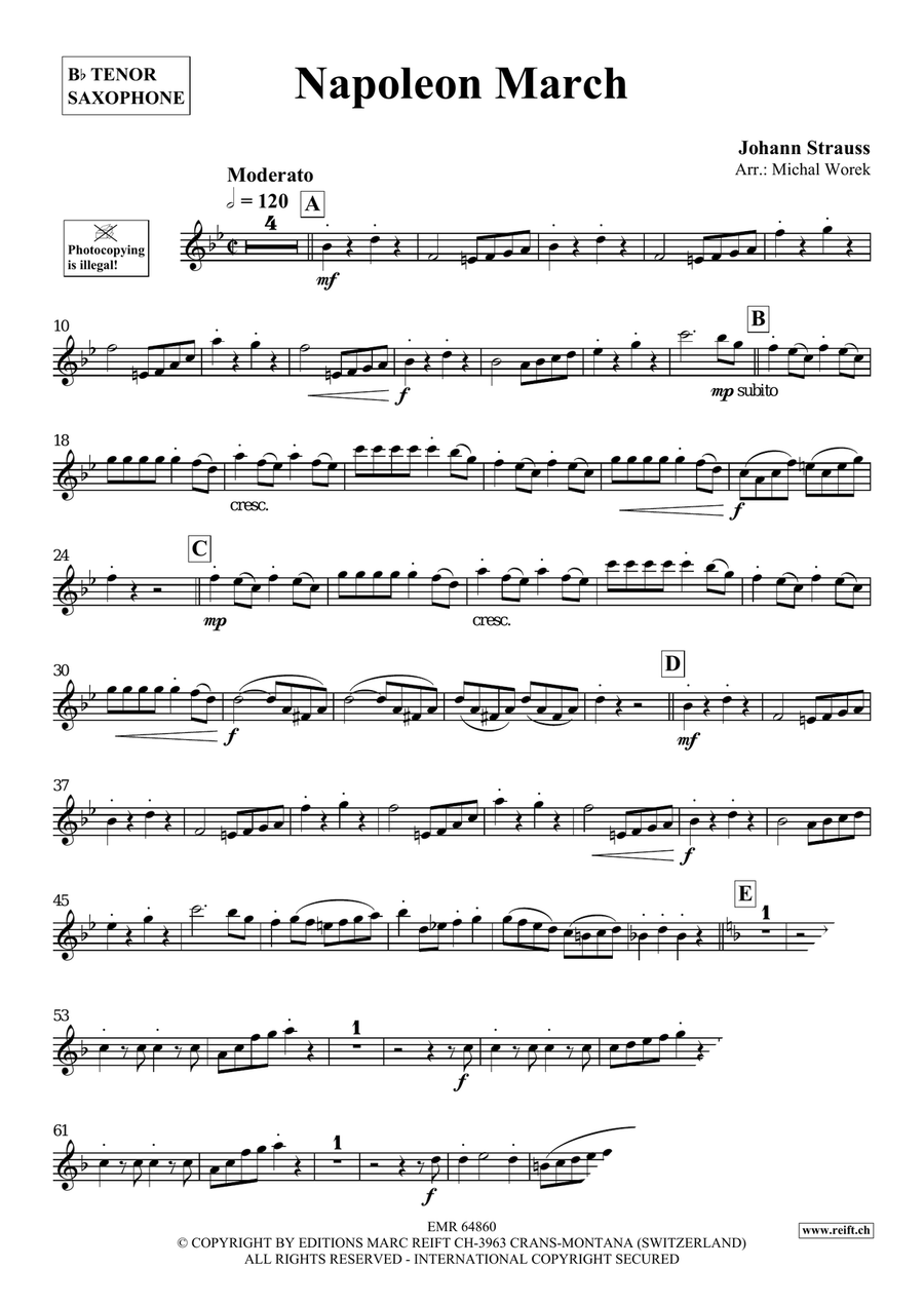 Napoleon March Napoleon March Tenor Saxophone scores gallery preview page 3