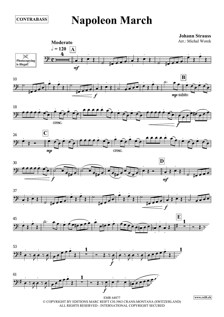 Napoleon March Napoleon March Double Bass scores gallery preview page 3