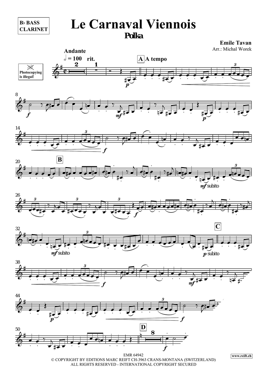 Le Carnaval Viennois Le Carnaval Viennois Bass Clarinet scores gallery preview page 3