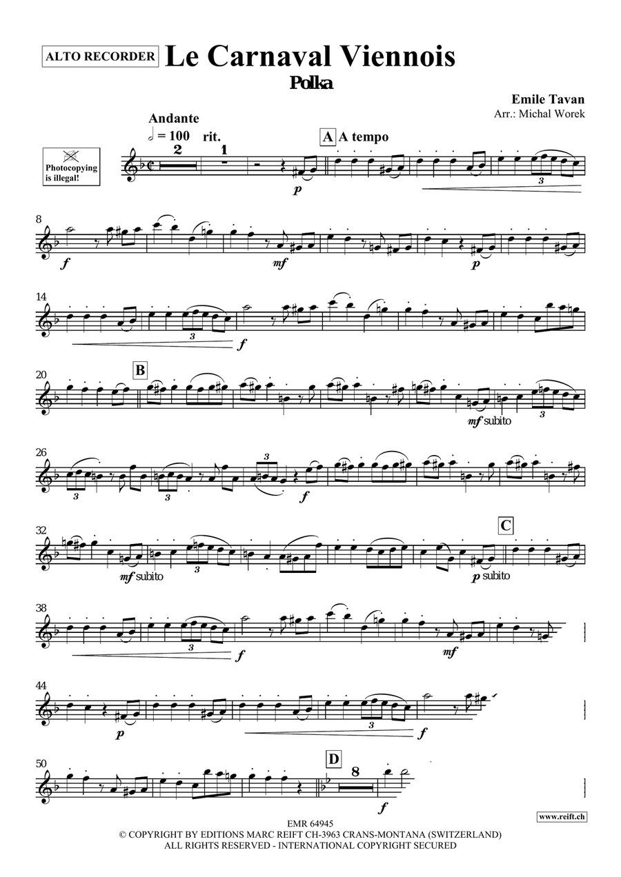 Le Carnaval Viennois Le Carnaval Viennois Alto Recorder scores gallery preview page 3