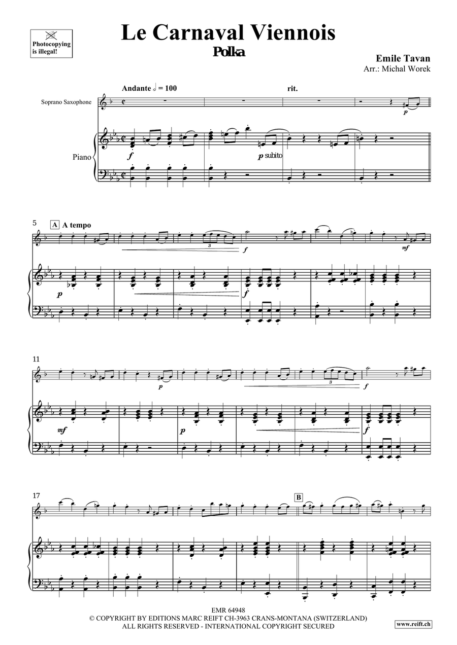 Le Carnaval Viennois Le Carnaval Viennois Soprano Saxophone scores gallery preview page 4