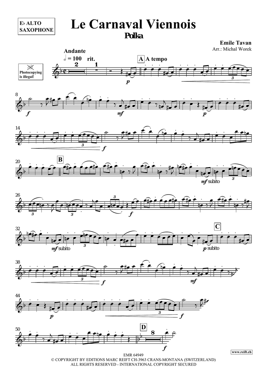 Le Carnaval Viennois Le Carnaval Viennois Alto Saxophone scores gallery preview page 3