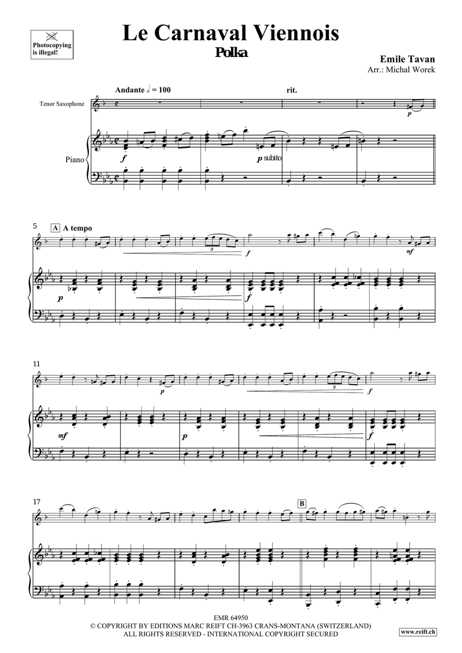 Le Carnaval Viennois Le Carnaval Viennois Tenor Saxophone scores gallery preview page 4