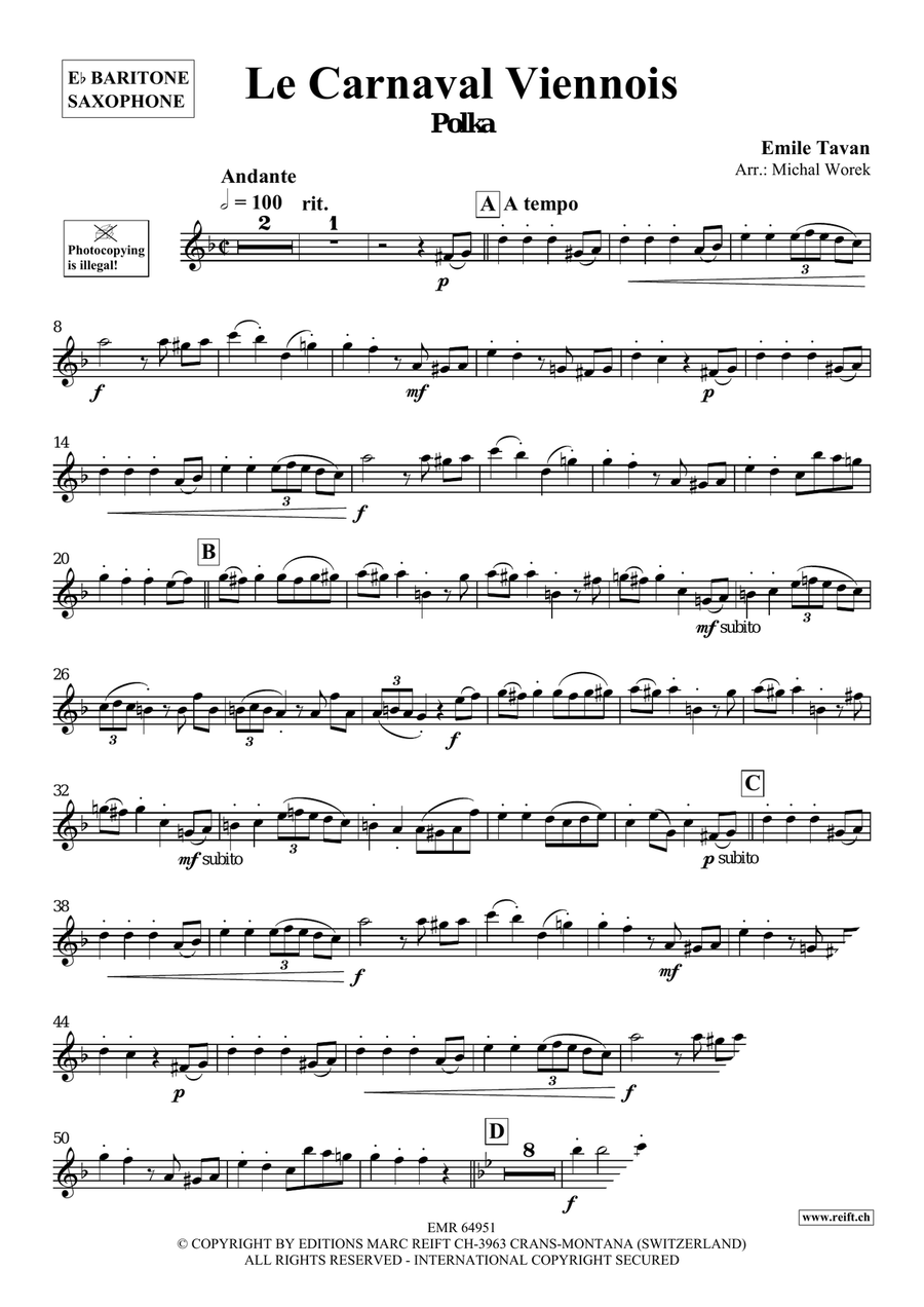 Le Carnaval Viennois Le Carnaval Viennois Baritone Saxophone scores gallery preview page 3
