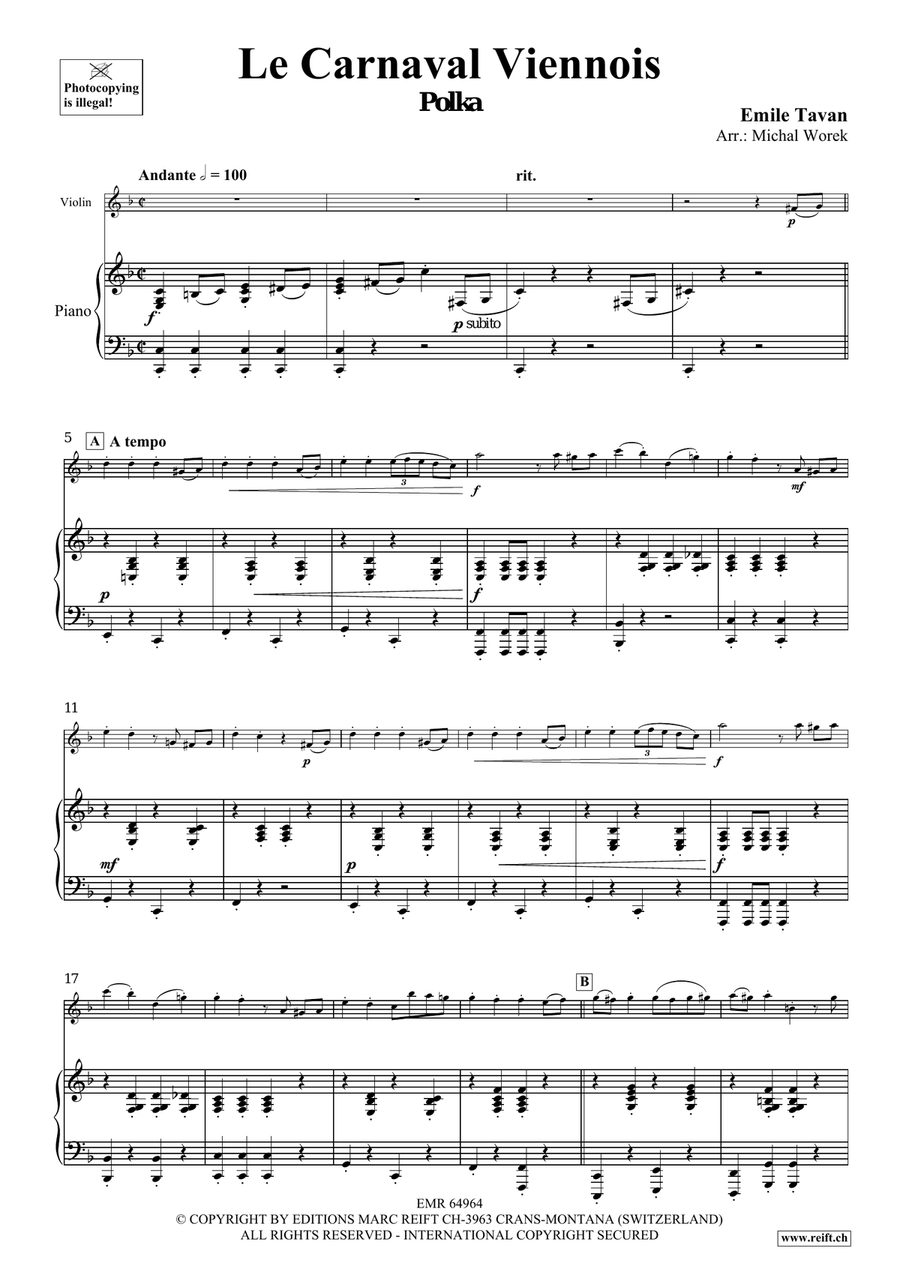 Le Carnaval Viennois Le Carnaval Viennois Violin Solo scores gallery preview page 4