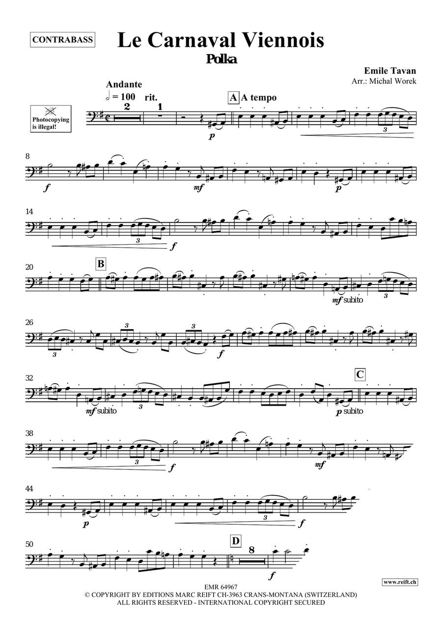 Le Carnaval Viennois Le Carnaval Viennois Double Bass scores gallery preview page 3