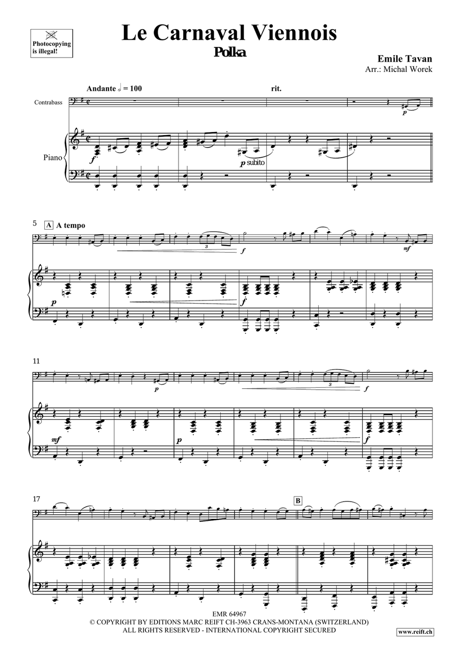 Le Carnaval Viennois Le Carnaval Viennois Double Bass scores gallery preview page 4