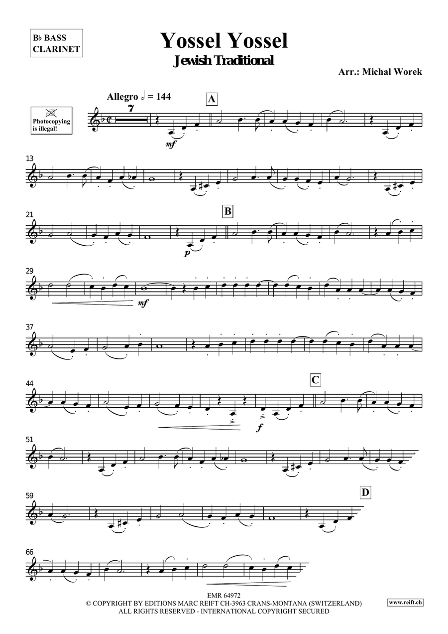 Yossel Yossel Yossel Yossel Bass Clarinet scores gallery preview page 3