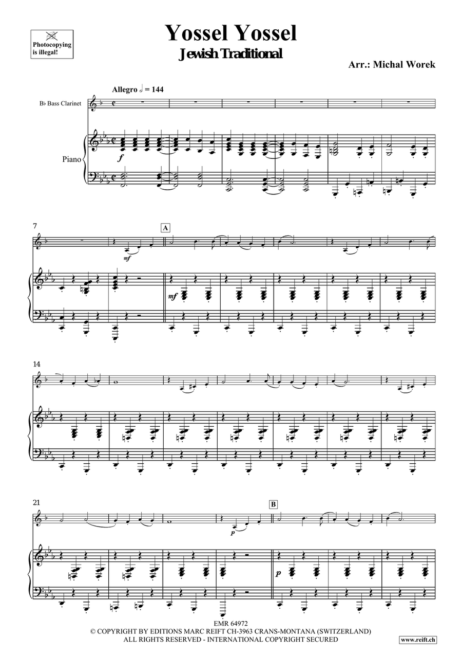 Yossel Yossel Yossel Yossel Bass Clarinet scores gallery preview page 4