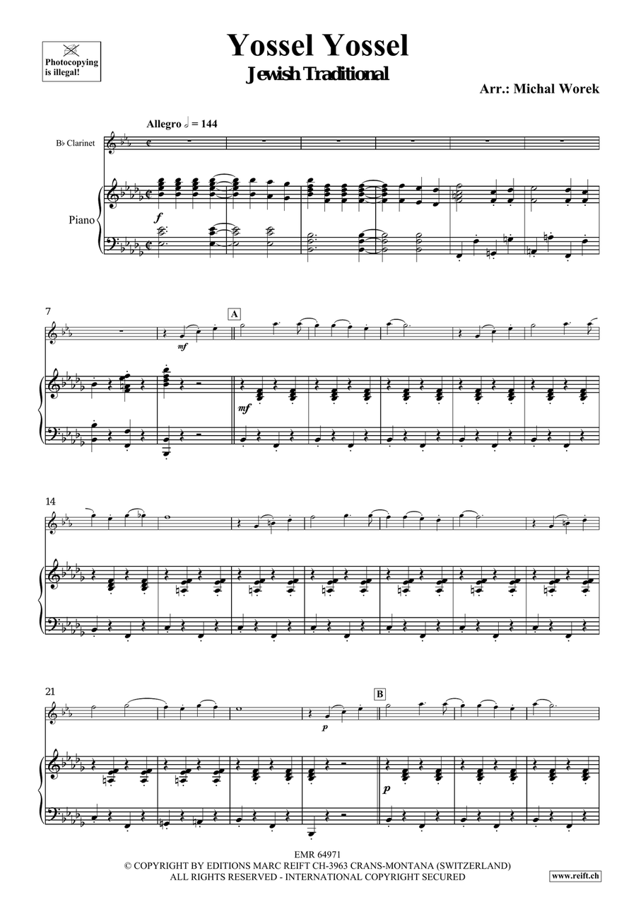 Yossel Yossel Yossel Yossel Clarinet Solo scores gallery preview page 4