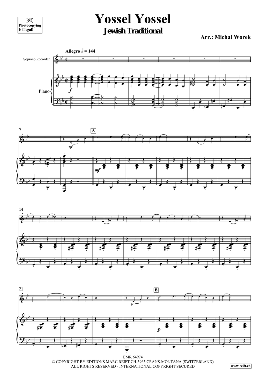 Yossel Yossel Yossel Yossel Soprano Recorder scores gallery preview page 4