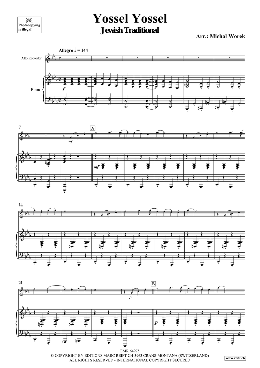 Yossel Yossel Yossel Yossel Alto Recorder scores gallery preview page 4