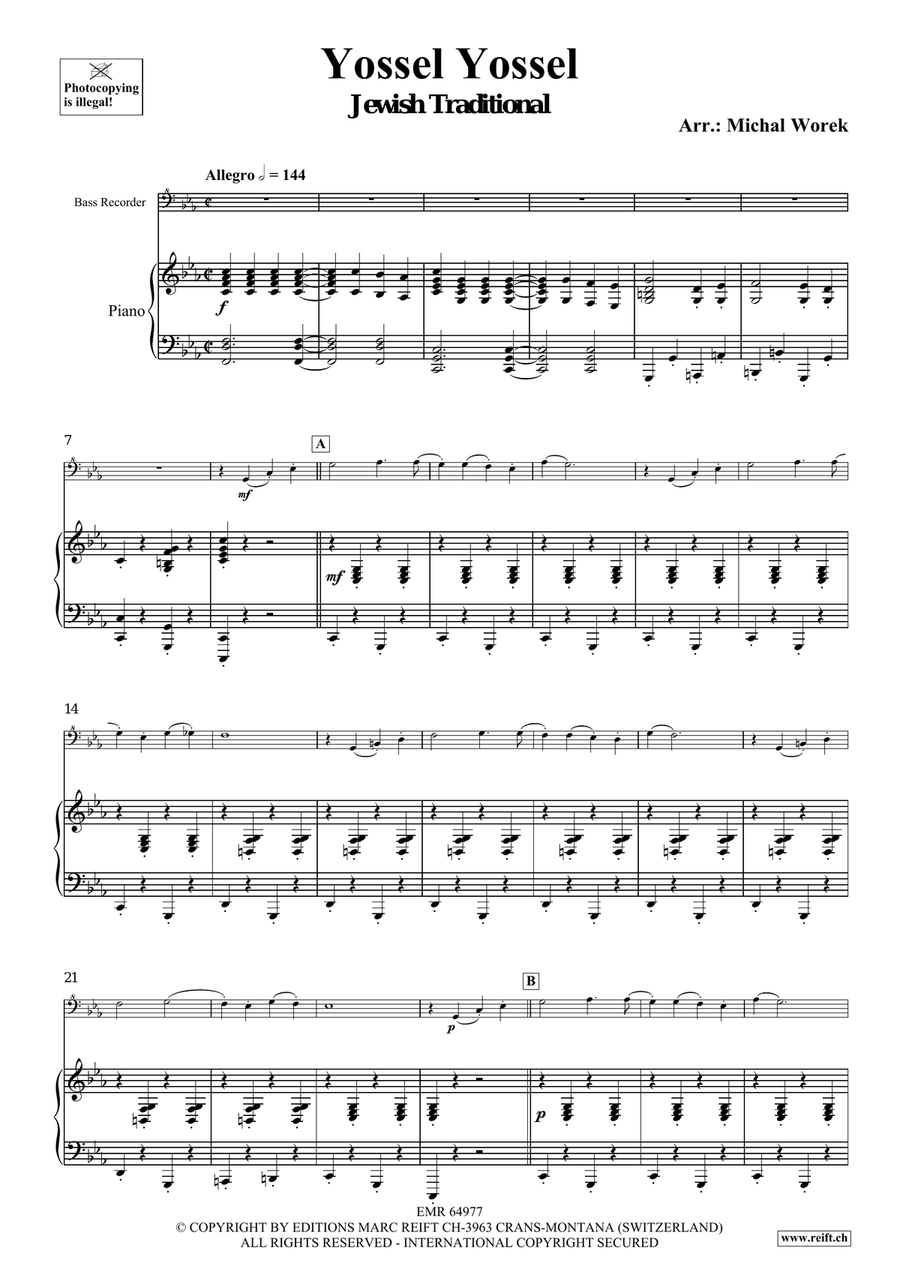 Yossel Yossel Yossel Yossel Bass Recorder scores gallery preview page 4