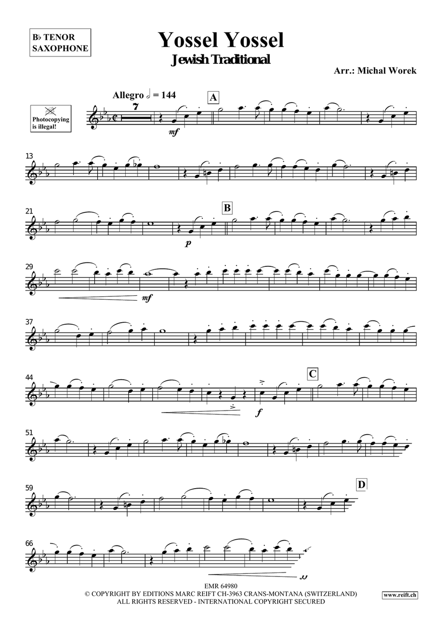 Yossel Yossel Yossel Yossel Tenor Saxophone scores gallery preview page 3