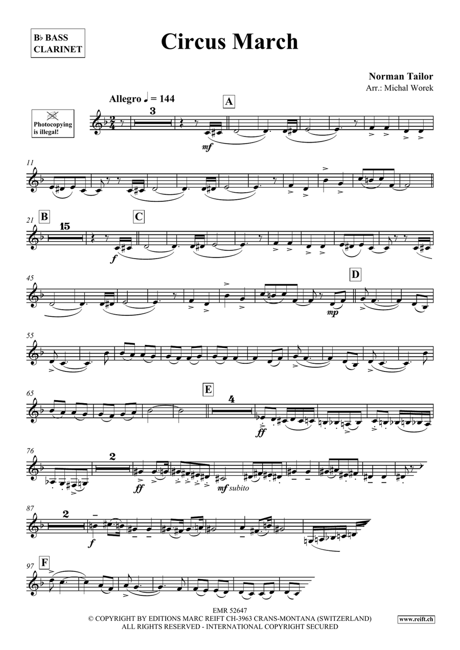 Circus March Circus March Bass Clarinet scores gallery preview page 3