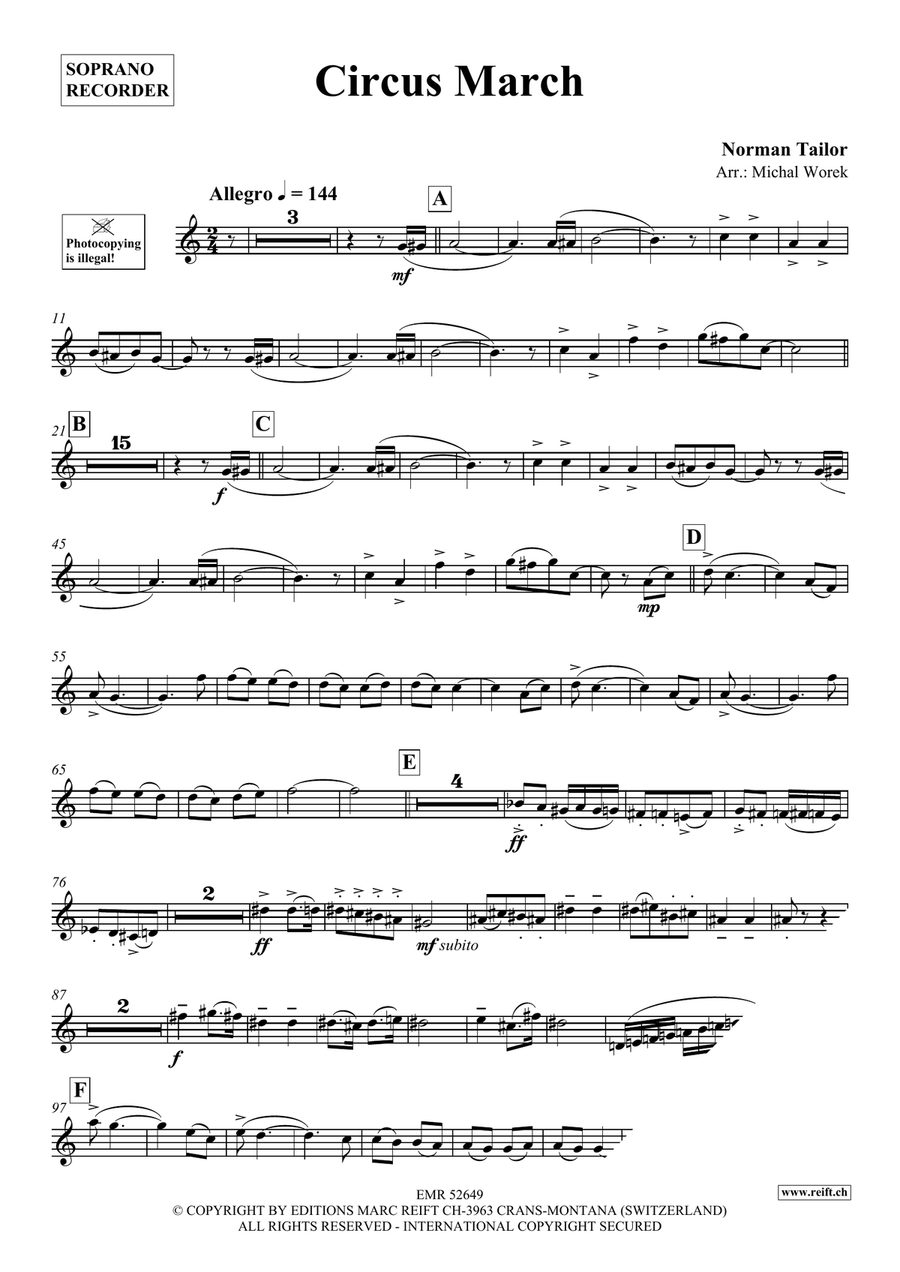 Circus March Circus March Soprano Recorder scores gallery preview page 3
