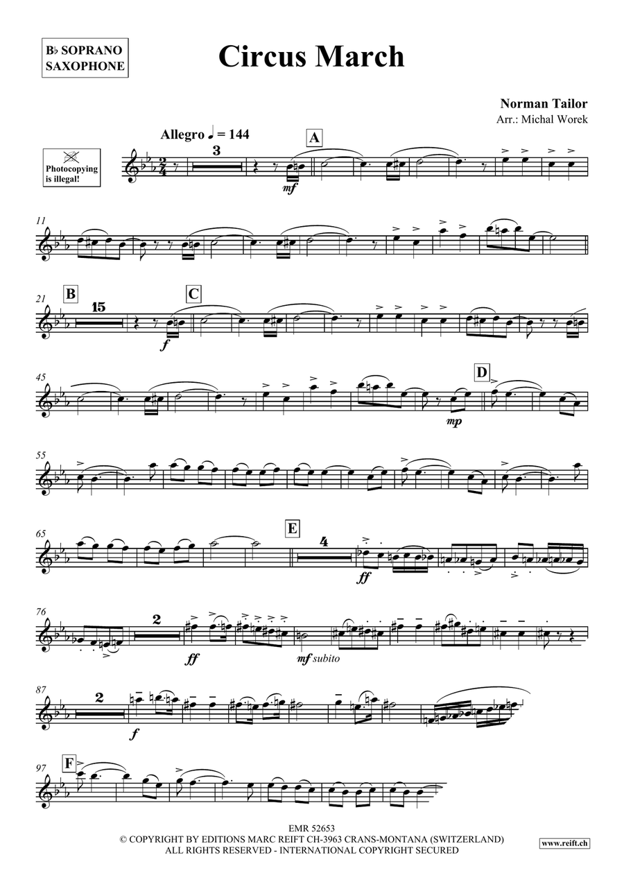 Circus March Circus March Soprano Saxophone scores gallery preview page 3