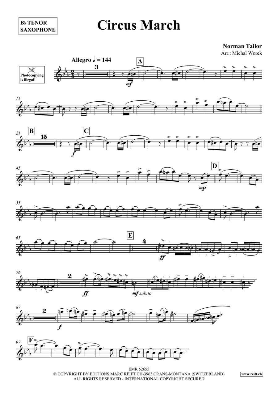 Circus March Circus March Tenor Saxophone scores gallery preview page 3