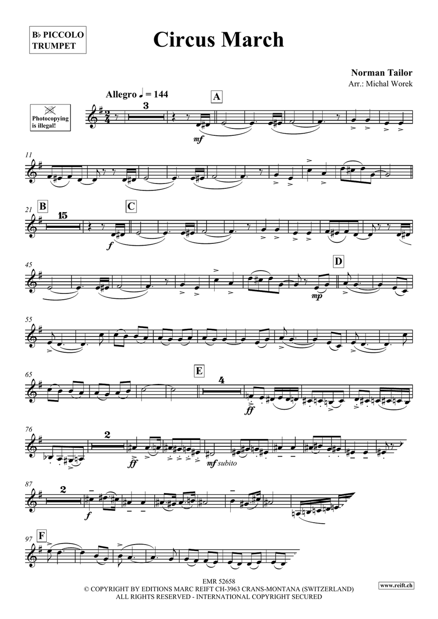 Circus March Circus March Piccolo Trumpet scores gallery preview page 3
