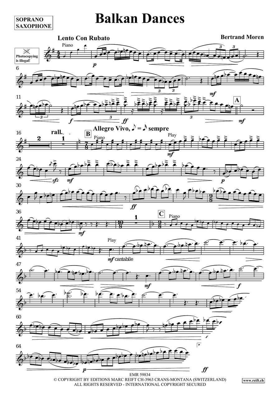Balkan Dances Balkan Dances Soprano Saxophone scores gallery preview page 4