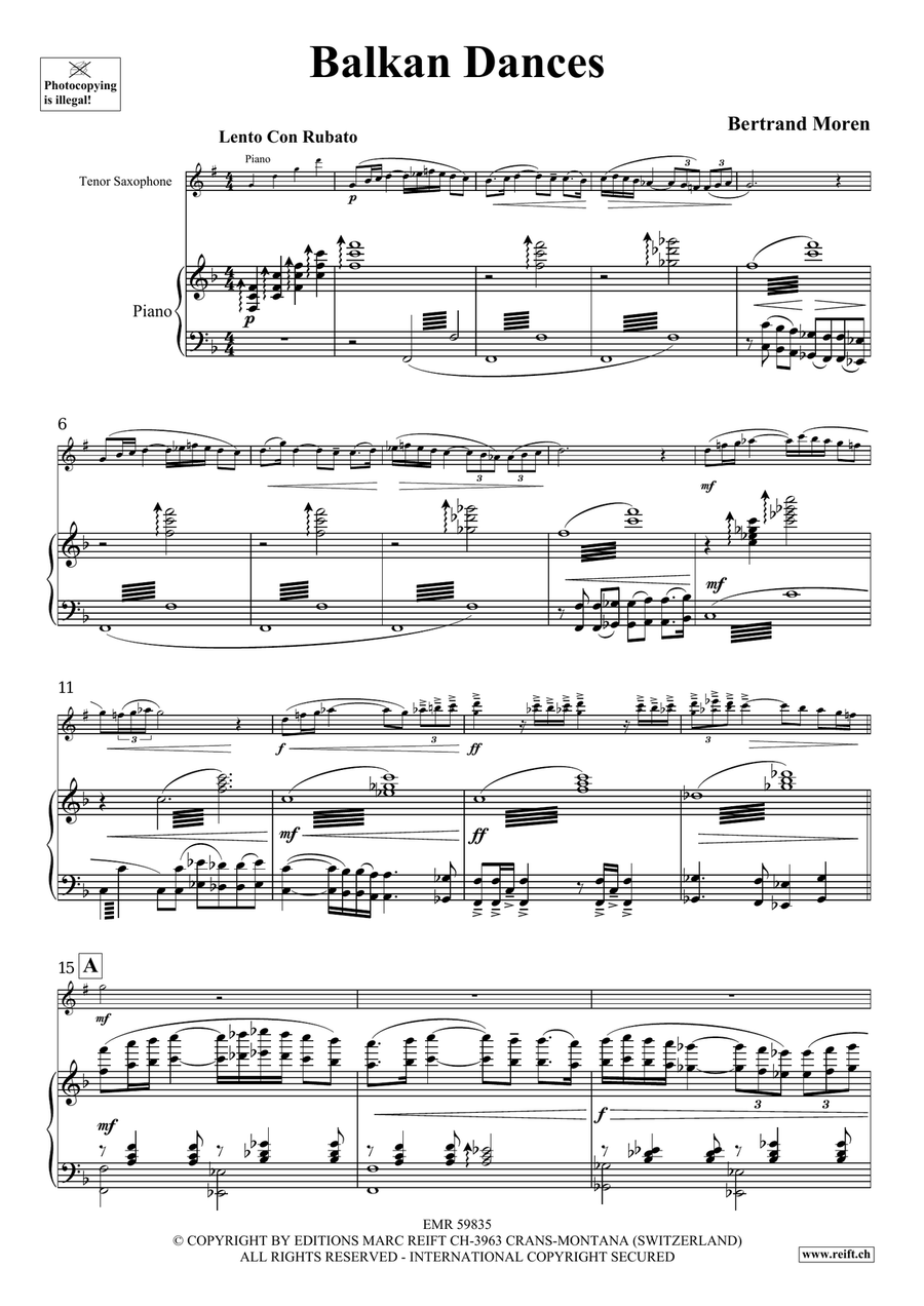 Balkan Dances Balkan Dances Tenor Saxophone scores gallery preview page 5