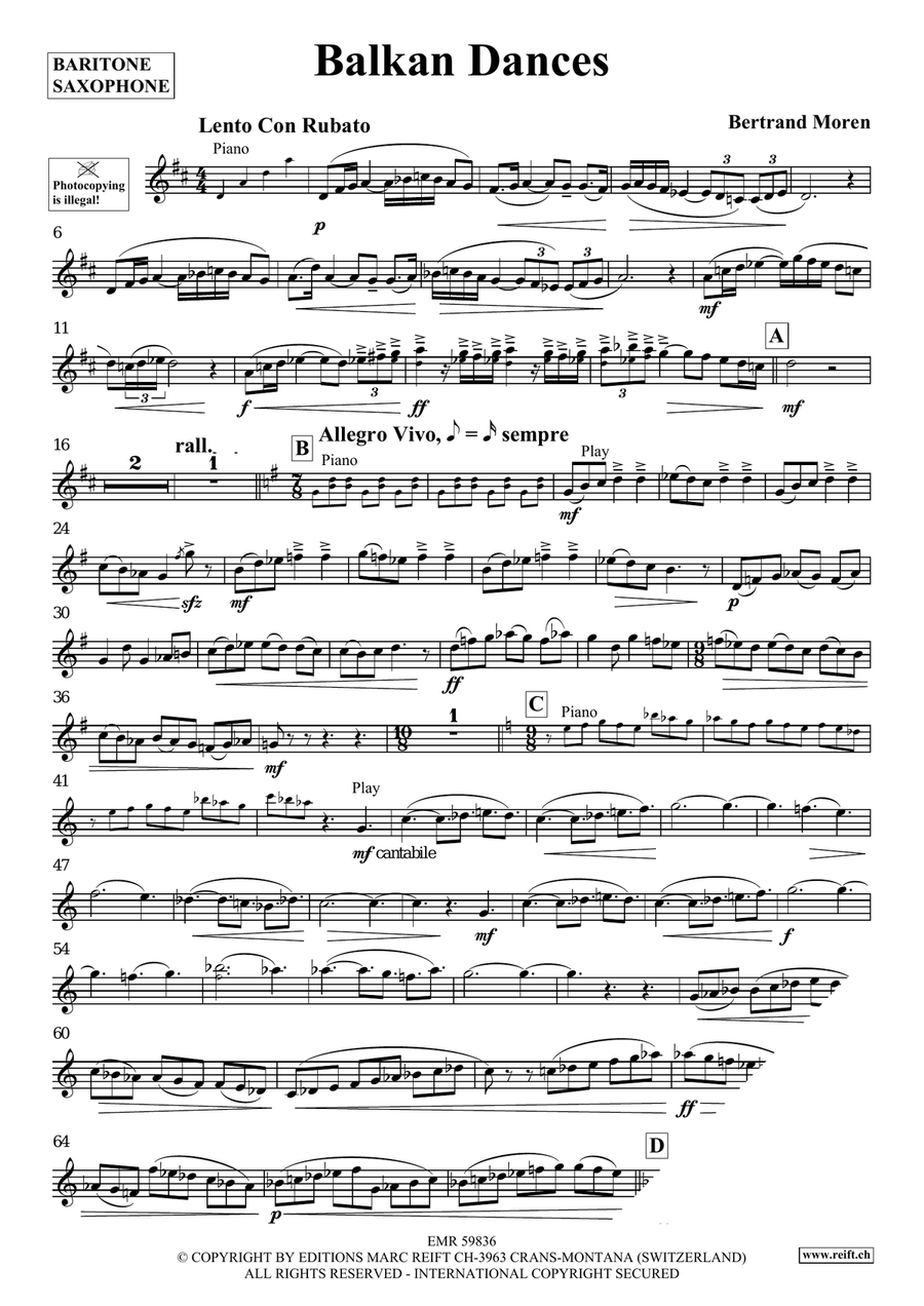 Balkan Dances Balkan Dances Baritone Saxophone scores gallery preview page 4