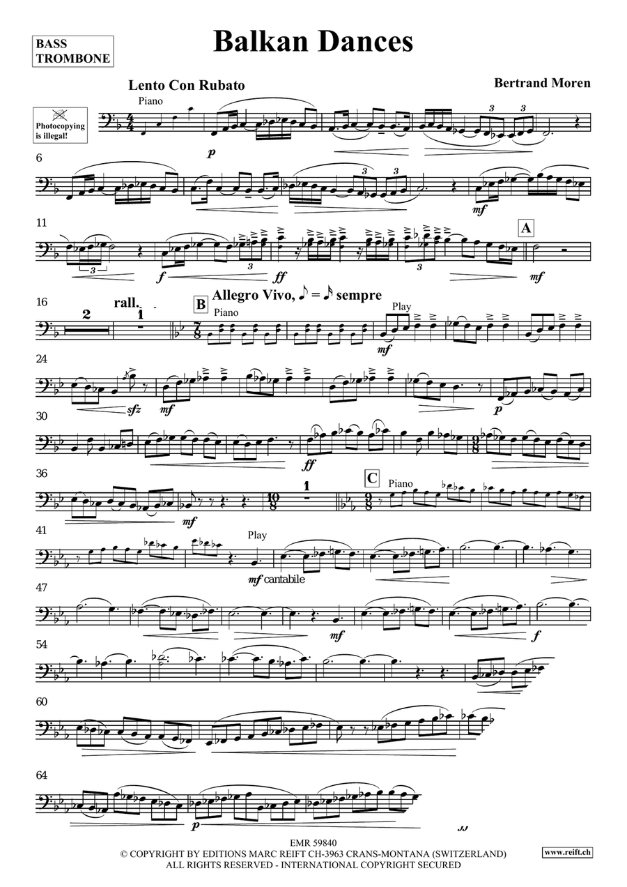 Balkan Dances Balkan Dances Bass Trombone scores gallery preview page 4