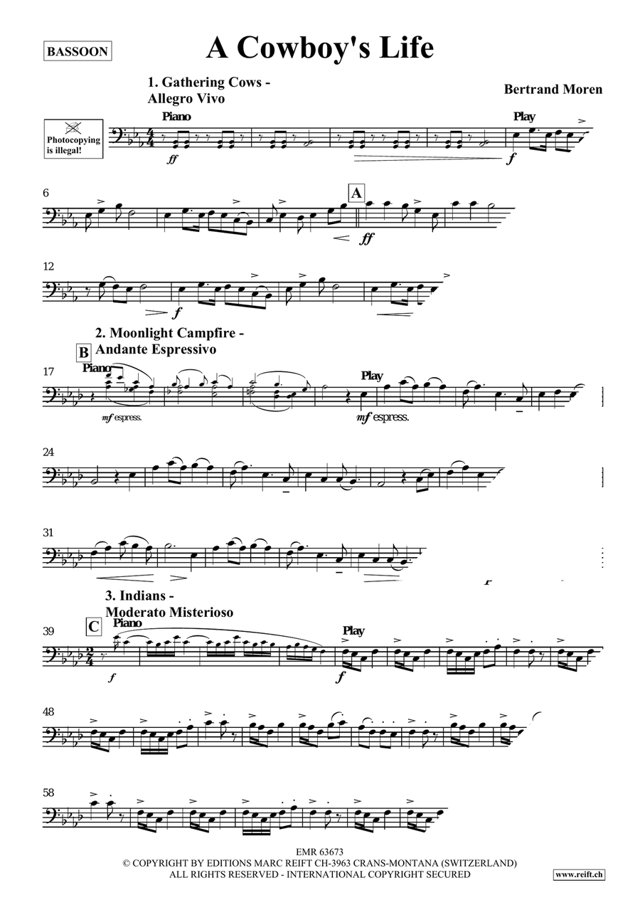 A Cowboy's Life A Cowboy's Life Bassoon Solo scores gallery preview page 4