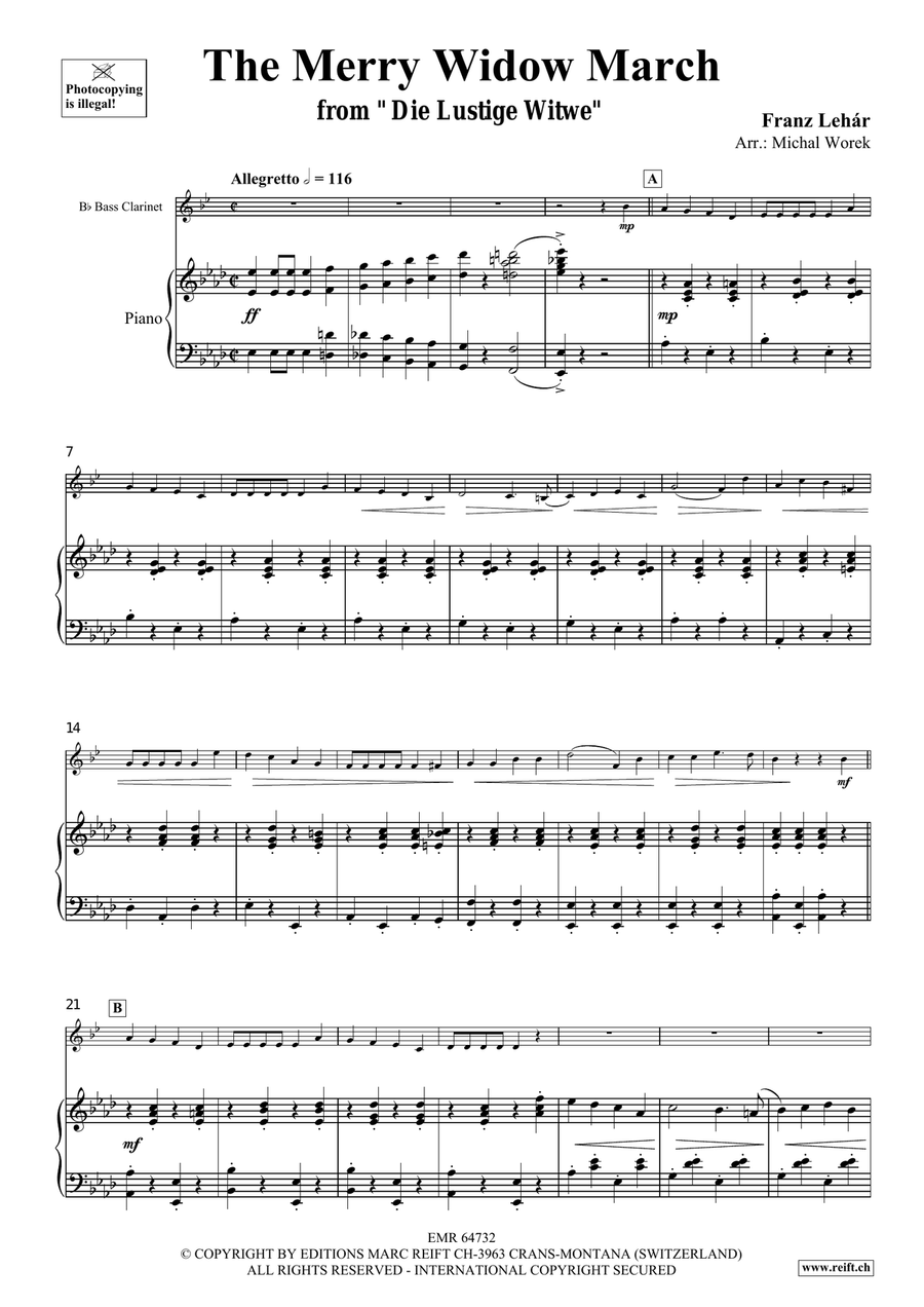 The Merry Widow March The Merry Widow March Bass Clarinet scores gallery preview page 4